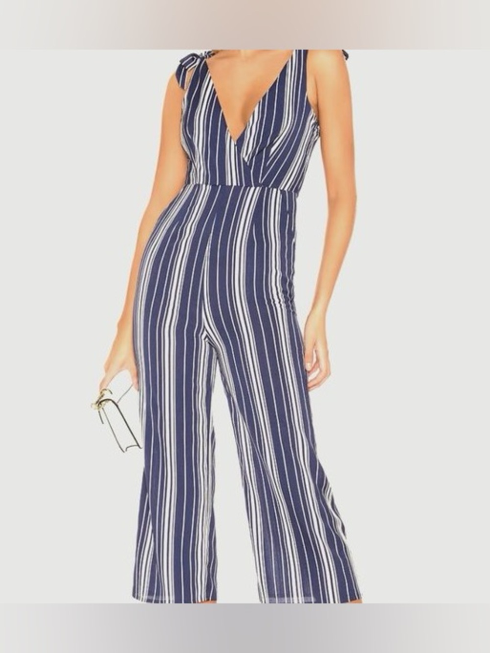 Superdown Revolve Juniper Tie Jumpsuit Blue and White Stripe